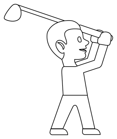 Person Golfing Coloring Page